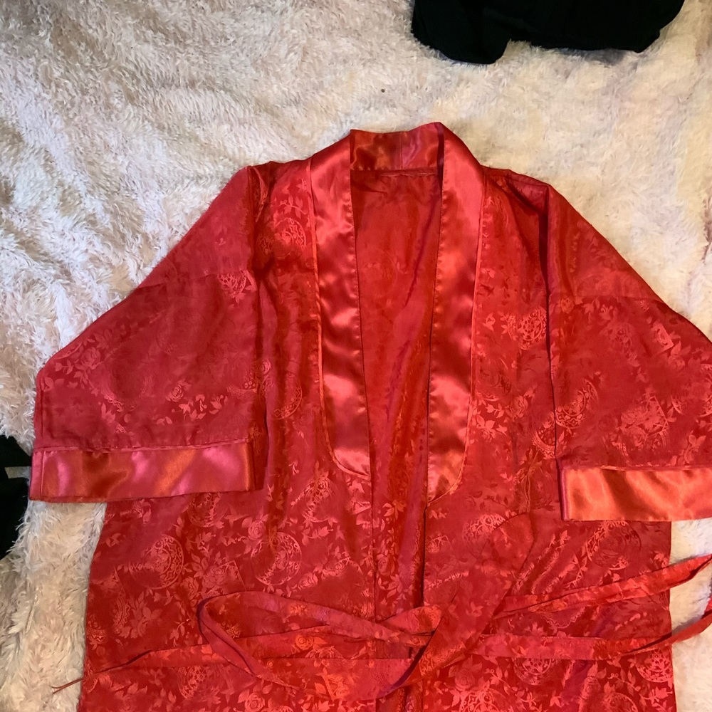 Pink Satin Robe/Kimono